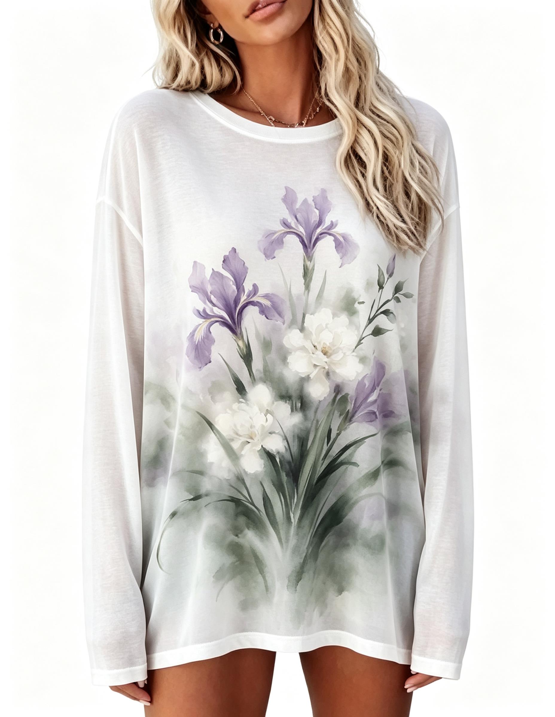 Women Long Sleeve T‑Shirt Vint - T-Shirts 评论和价格