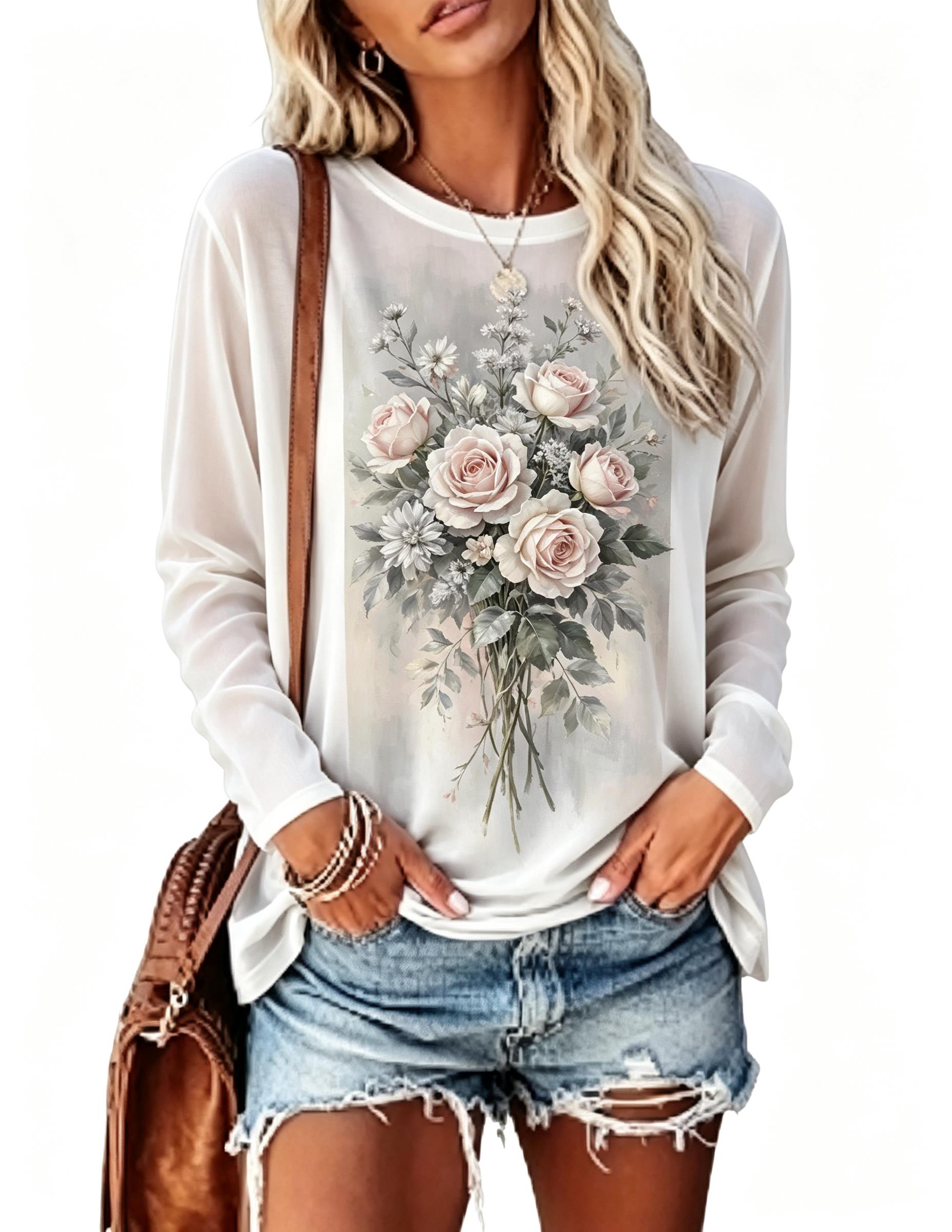 Women Long Sleeve T‑Shirt Vint - T-Shirts 评论和价格