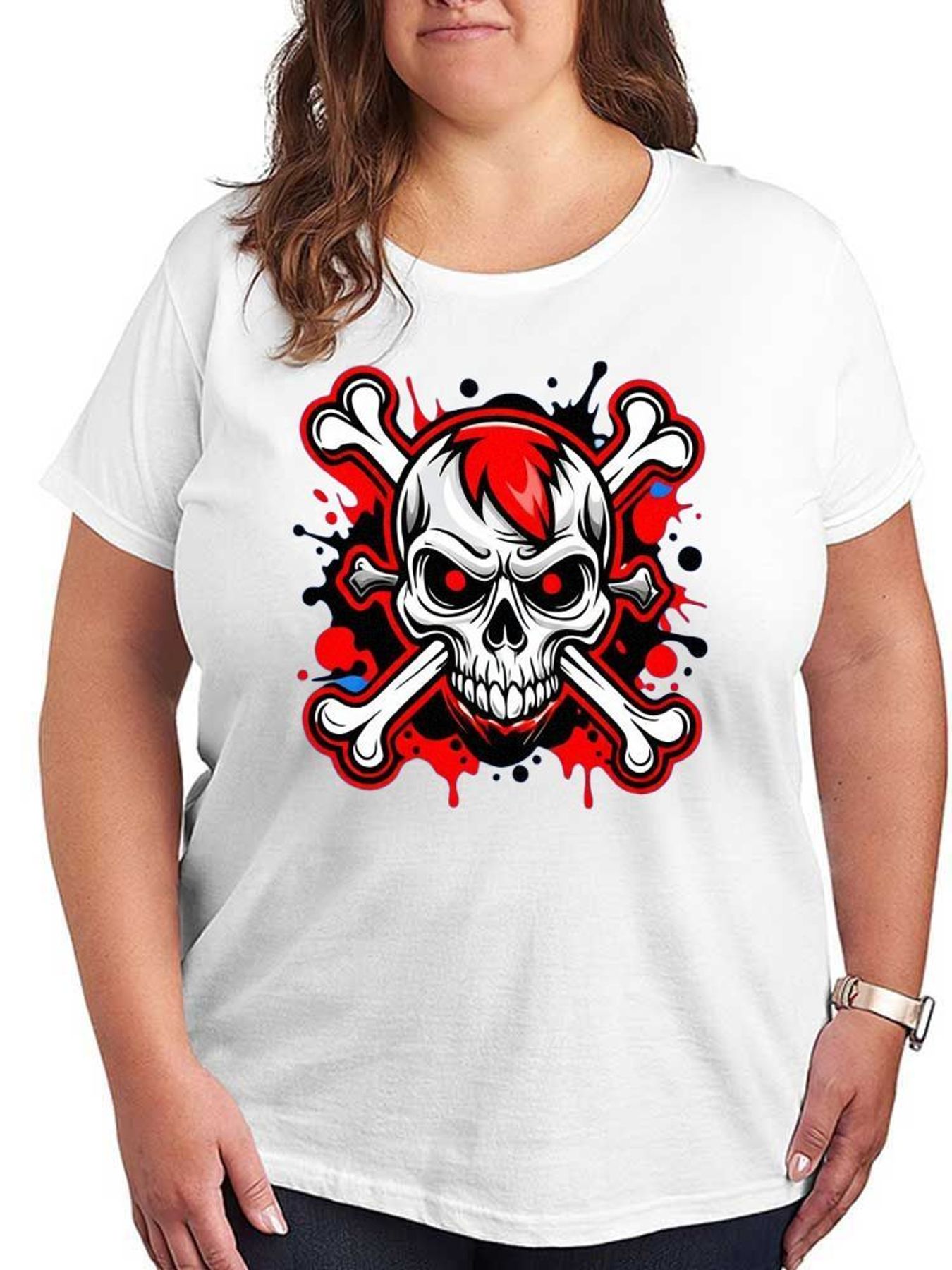 Punk Skull Graphic T Shirt Wom - Shirts 评论和价格