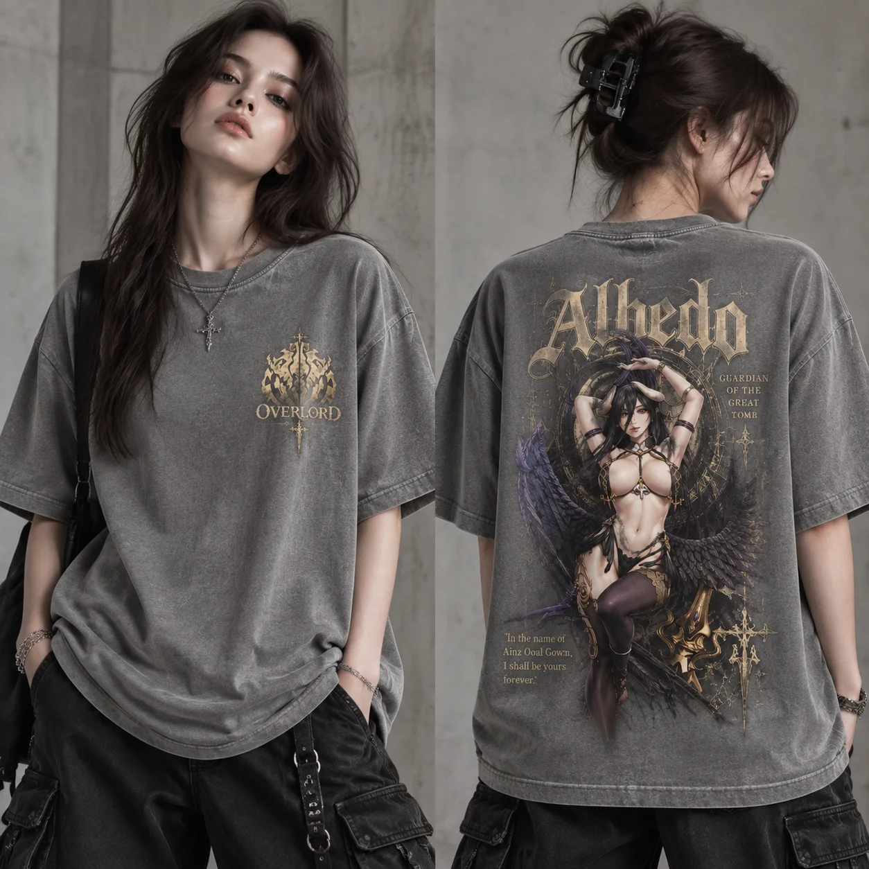Albedo Overlord Graphic Tee, D - Acid Wash Vintage Graphic T Shirt 评论和价格